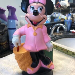 Vintage 1980s Disney Minnie Mouse coin bank by Animal Toy Plus Inc.